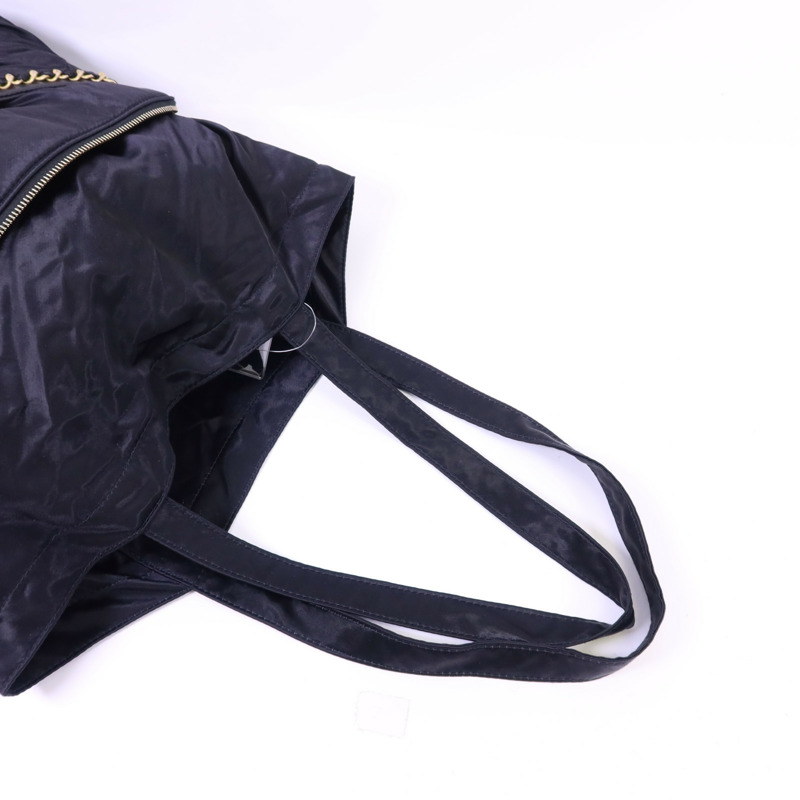 CHANEL 緞布Grosgrain Tote Bag金扣手挽袋-4