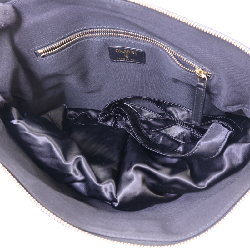 CHANEL 緞布Grosgrain Tote Bag金扣手挽袋-7