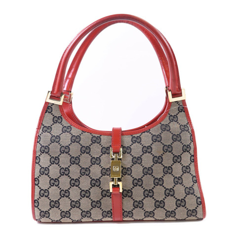 GUCCI 帆布GG Jackie Shoulder Bag金扣肩背袋