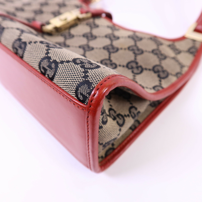 GUCCI 帆布GG Jackie Shoulder Bag金扣肩背袋-10