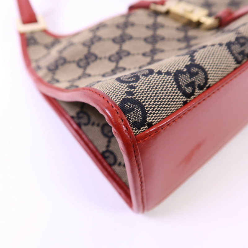 GUCCI 帆布GG Jackie Shoulder Bag金扣肩背袋-11