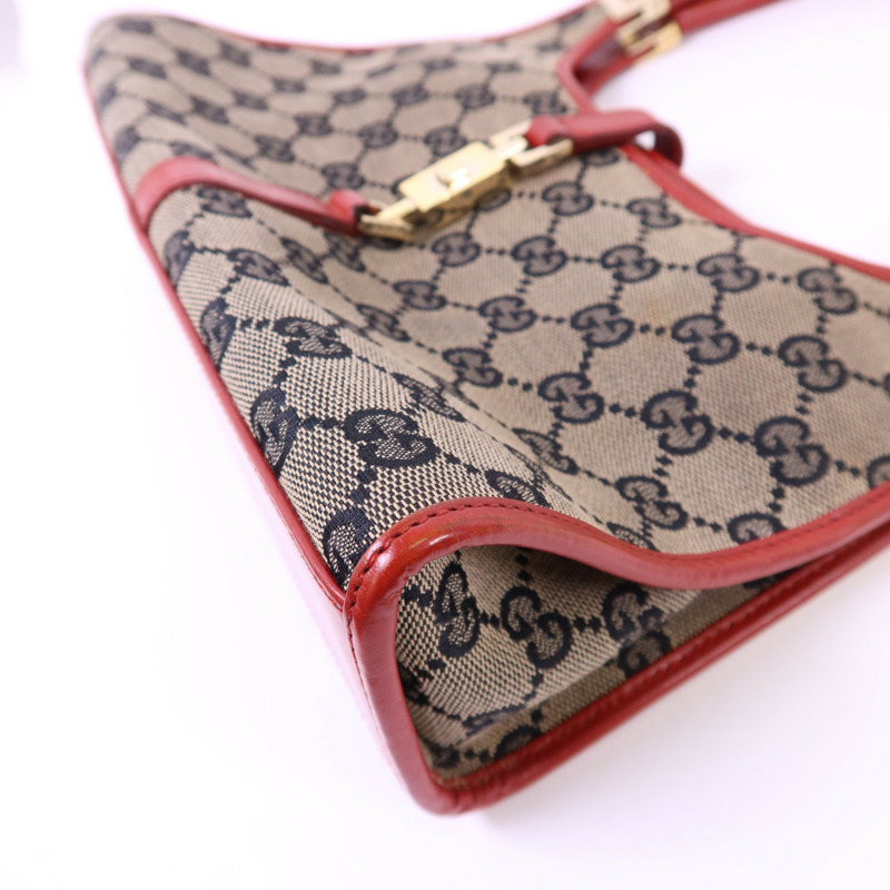 GUCCI 帆布GG Jackie Shoulder Bag金扣肩背袋-16