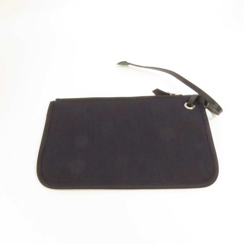 HERMES 帆布Herbag PM銀扣手挽肩背兩用袋Noir-8