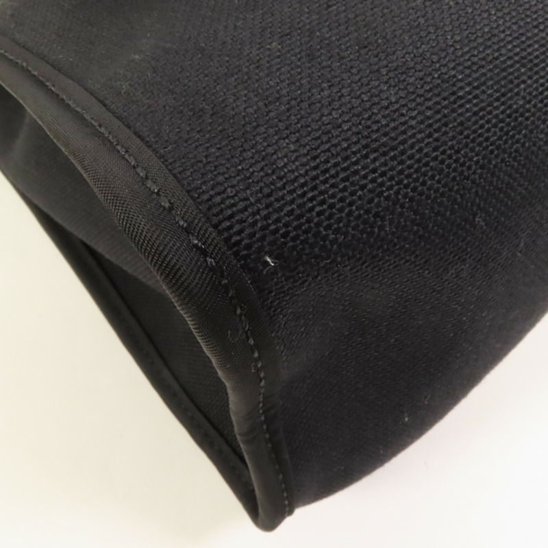 HERMES 帆布Herbag PM銀扣手挽肩背兩用袋Noir-12