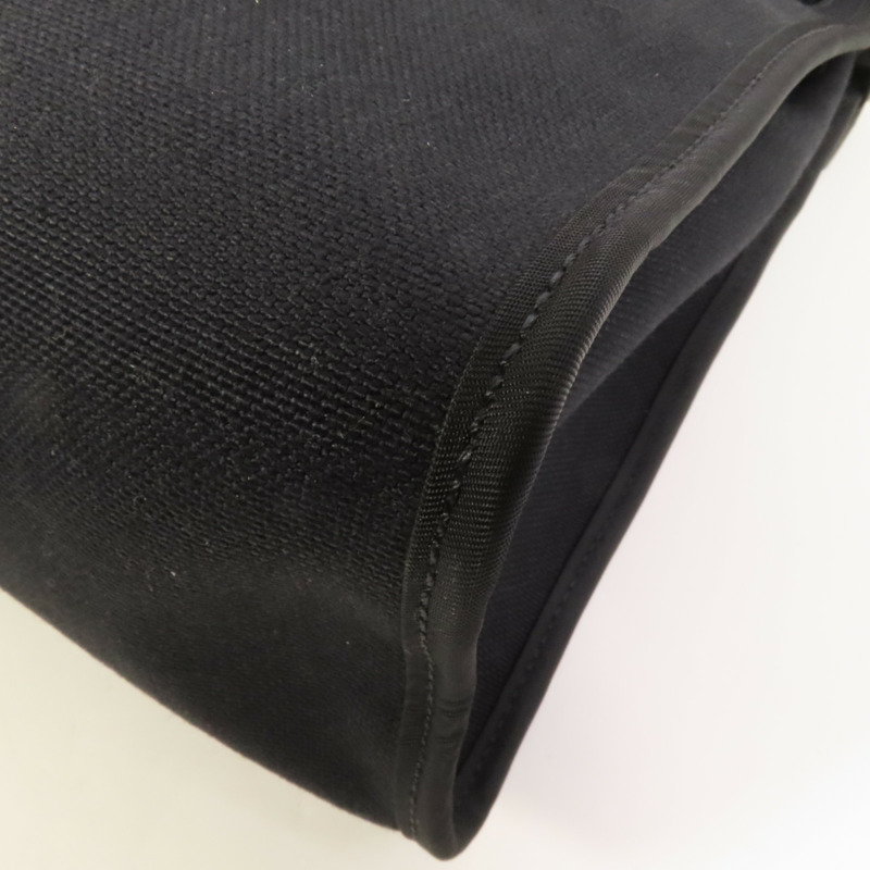 HERMES 帆布Herbag PM銀扣手挽肩背兩用袋Noir-13