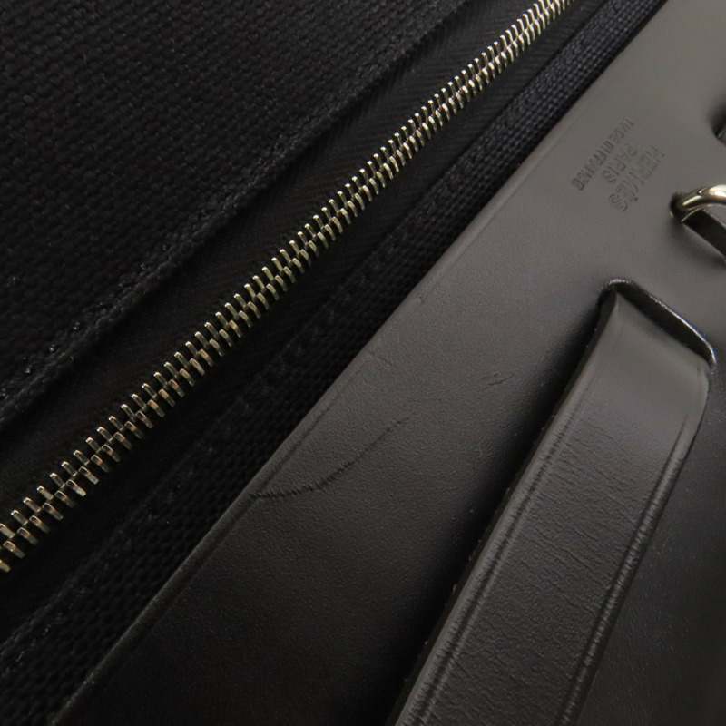 HERMES 帆布Herbag PM銀扣手挽肩背兩用袋Noir-17