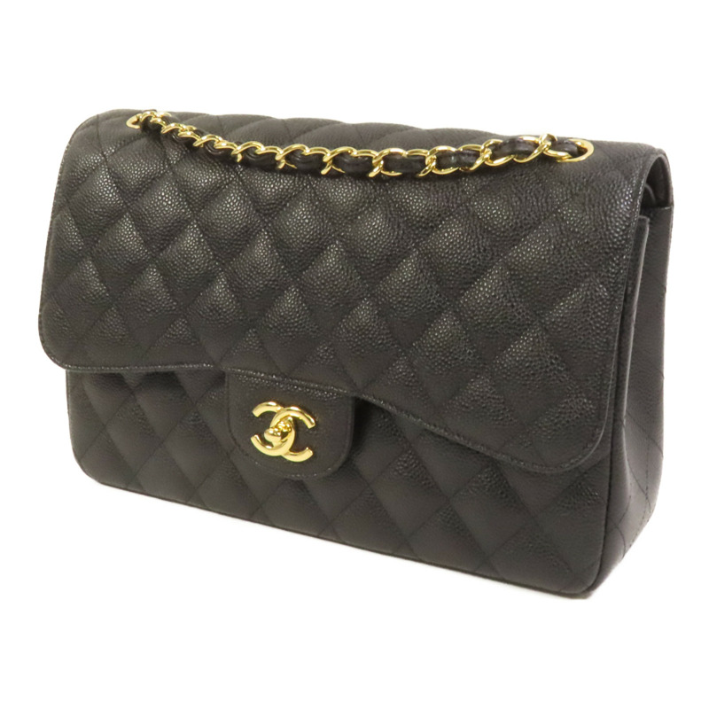 CHANEL 牛皮皮革Classic Large金扣肩背袋-2