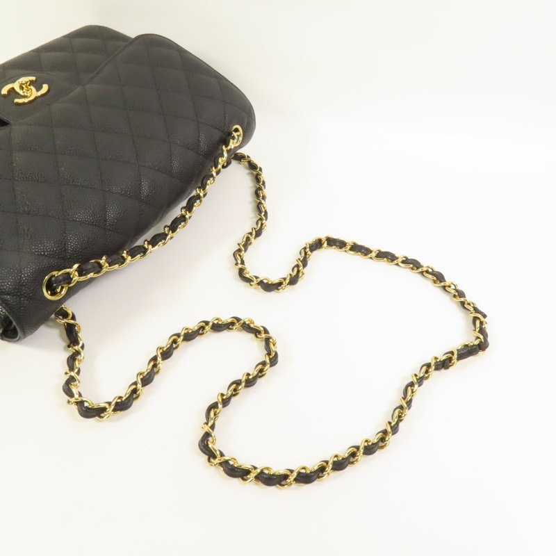 CHANEL 牛皮皮革Classic Large金扣肩背袋-5