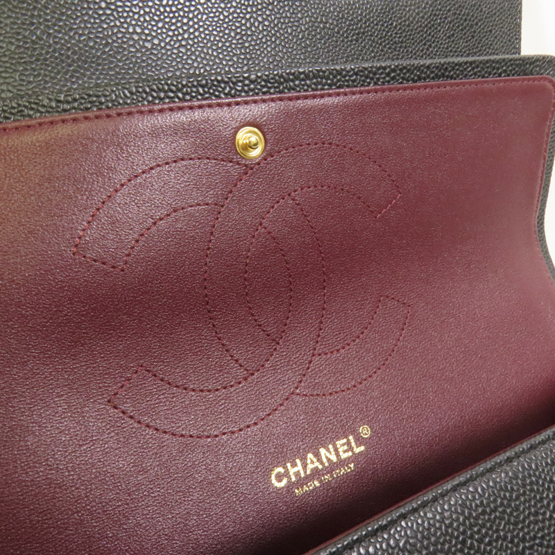 CHANEL 牛皮皮革Classic Large金扣肩背袋-7