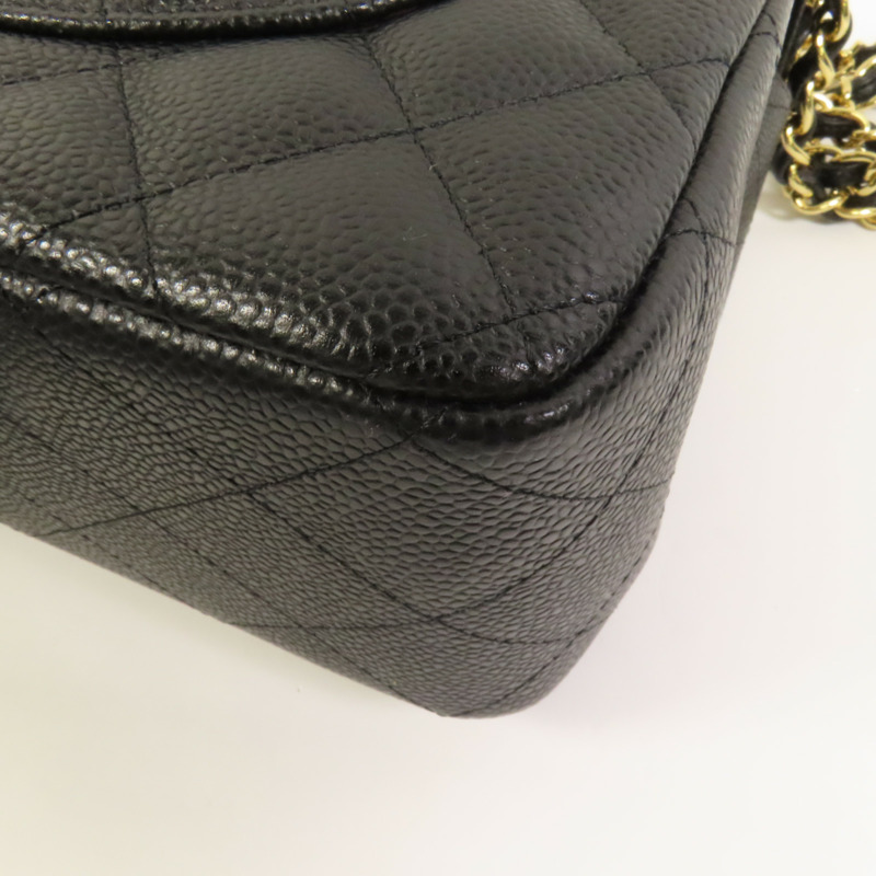 CHANEL 牛皮皮革Classic Large金扣肩背袋-10