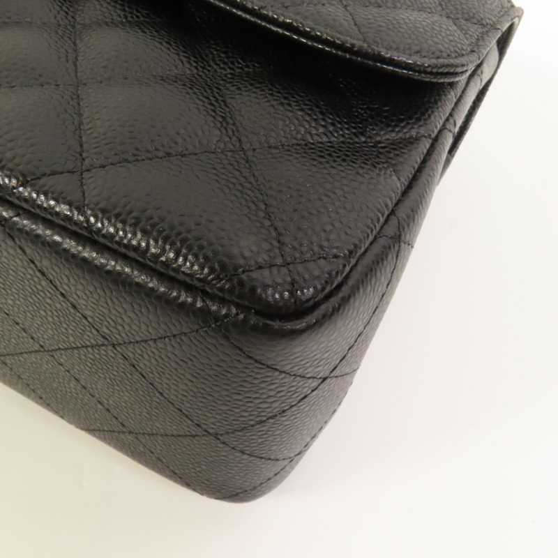 CHANEL 牛皮皮革Classic Large金扣肩背袋-12