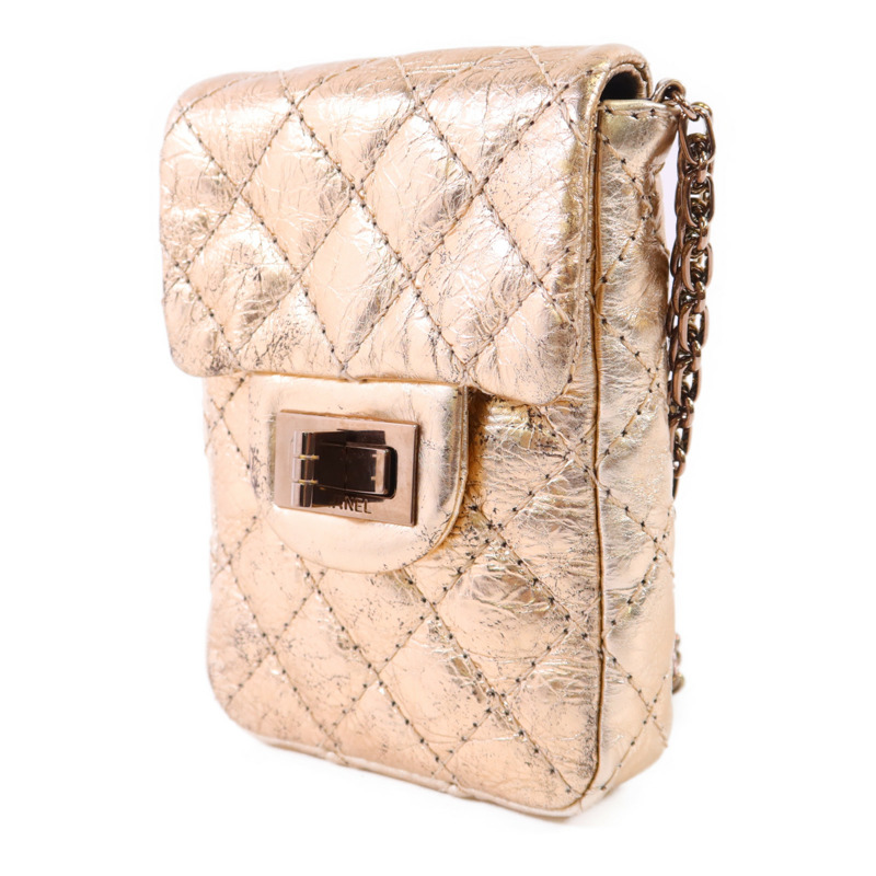 CHANEL 牛皮皮革2.55 Phone Bag鏈帶肩背袋-2