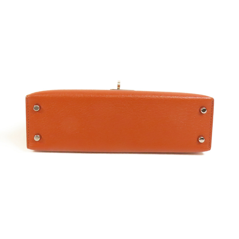 HERMES Chevre皮革Mini Kelly銀扣手挽肩背兩用袋-3