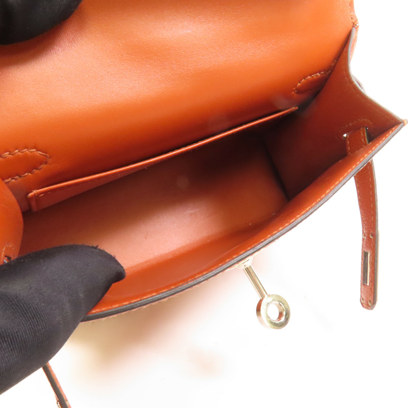 HERMES Chevre皮革Mini Kelly銀扣手挽肩背兩用袋-4