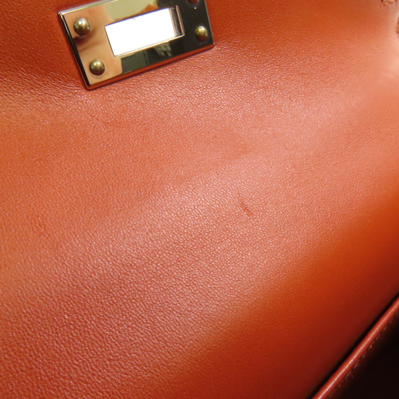 HERMES Chevre皮革Mini Kelly銀扣手挽肩背兩用袋-14