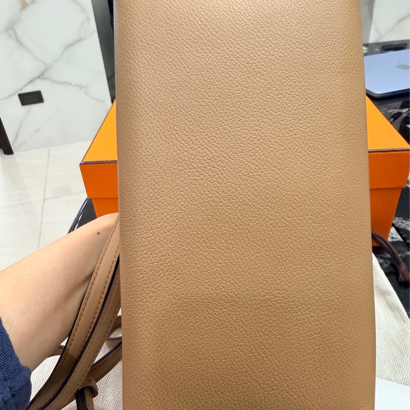 Hermes mini2424 奶茶色 chai om色U刻-2