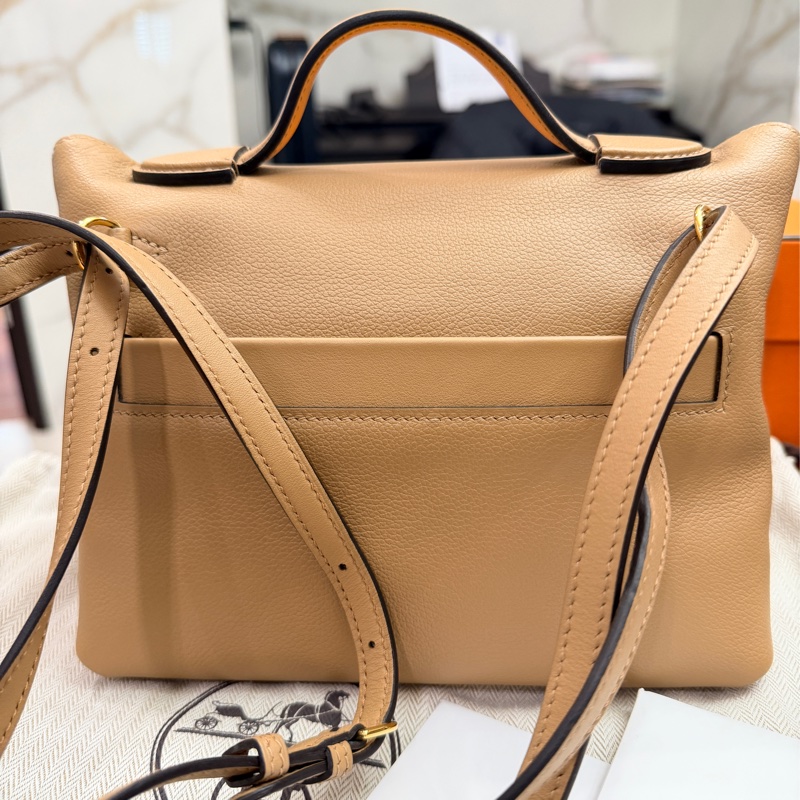 Hermes mini2424 奶茶色 chai om色U刻-10
