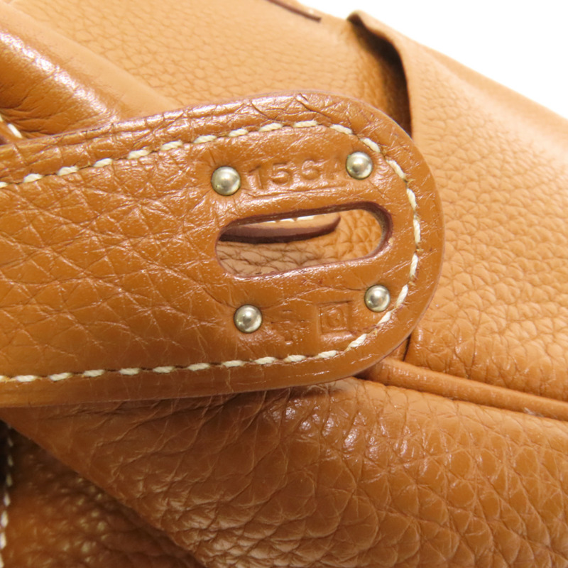 HERMES Clemence皮革Lindy 30銀扣手挽肩背兩用袋Gold-9