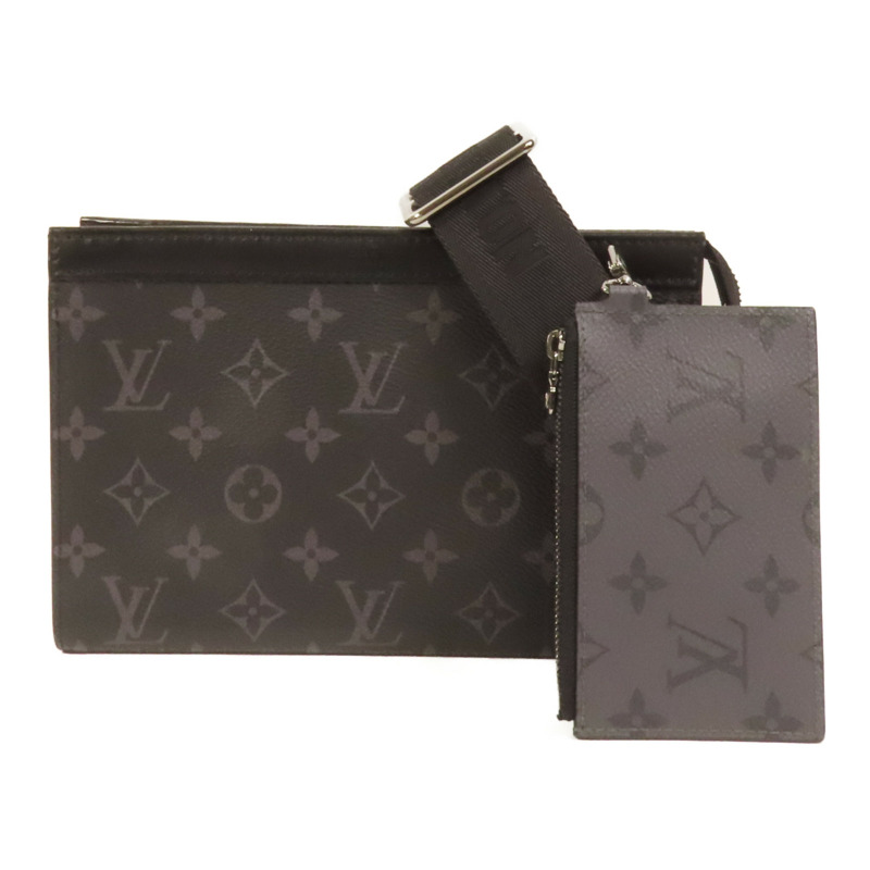 LOUIS VUITTON Monogram Eclipse Gaston銀扣肩背袋-0