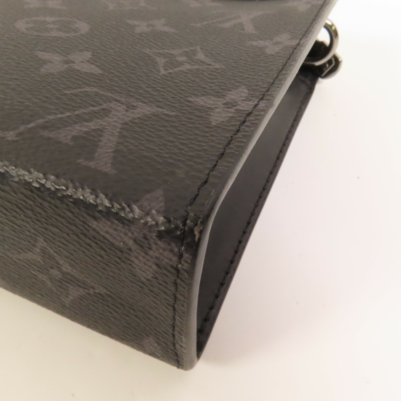LOUIS VUITTON Monogram Eclipse Gaston銀扣肩背袋-15