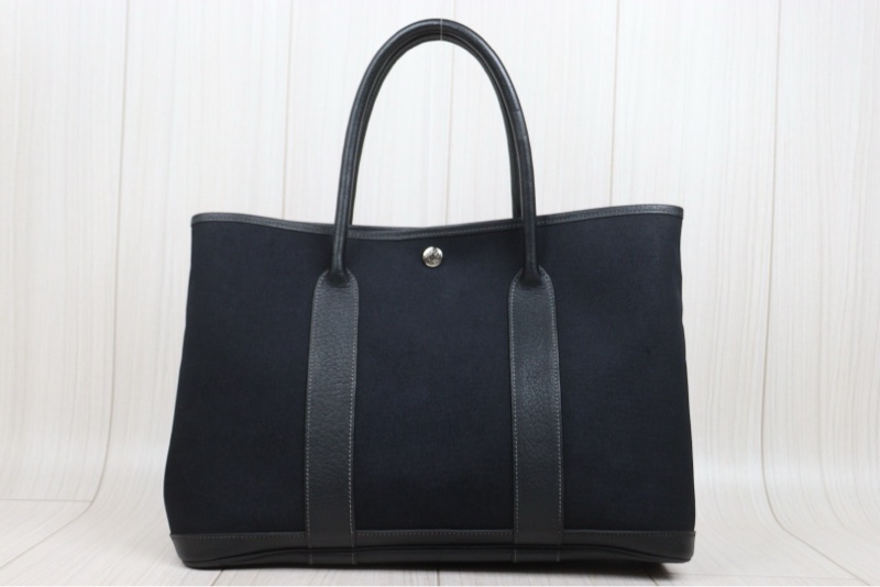 Hermes Garden Party pm 黑色帆布款-2