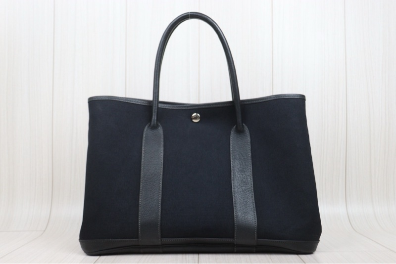 Hermes Garden Party pm 黑色帆布款-3
