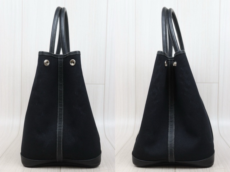 Hermes Garden Party pm 黑色帆布款-4