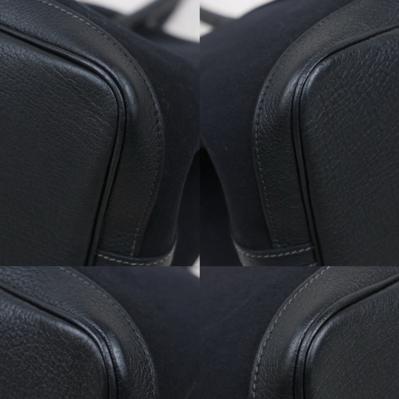 Hermes Garden Party pm 黑色帆布款-8