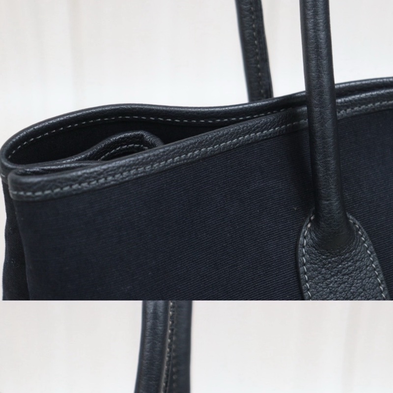 Hermes Garden Party pm 黑色帆布款-9