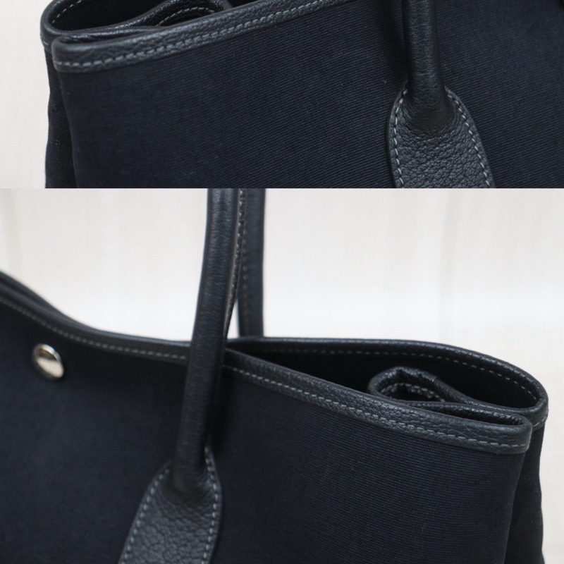 Hermes Garden Party pm 黑色帆布款-12