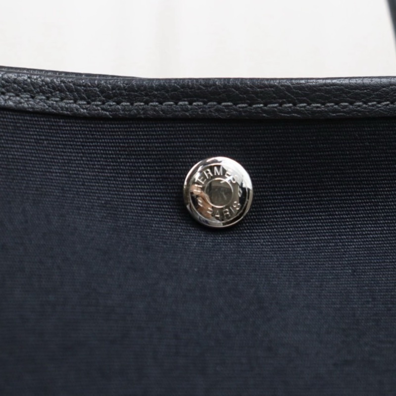 Hermes Garden Party pm 黑色帆布款-13