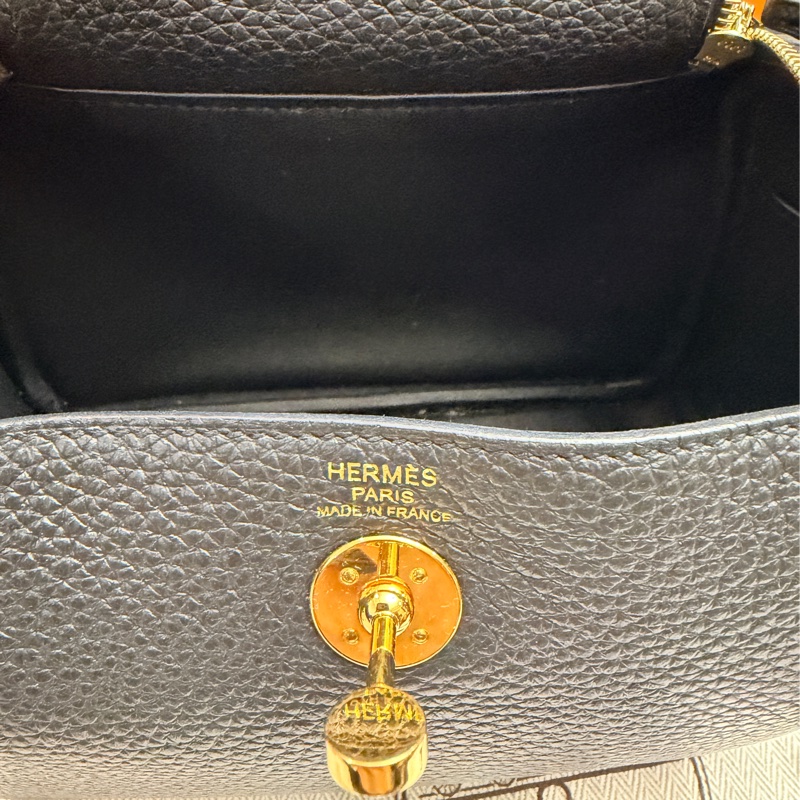 Hermes 愛馬仕 mini Lindy 黑金 Z刻-8
