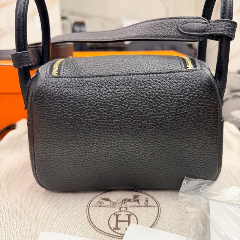 Hermes 愛馬仕 mini Lindy 黑金 Z刻-11
