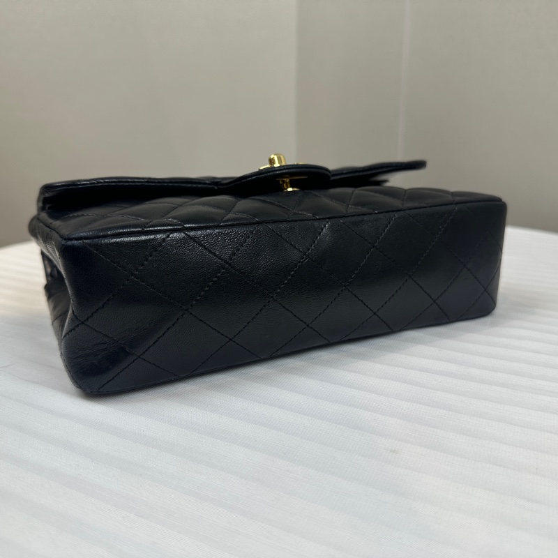 香奈兒/Chanel 經典CF 23 小號黑金羊皮鏈條單肩斜背包 23x6x14.5cm-10