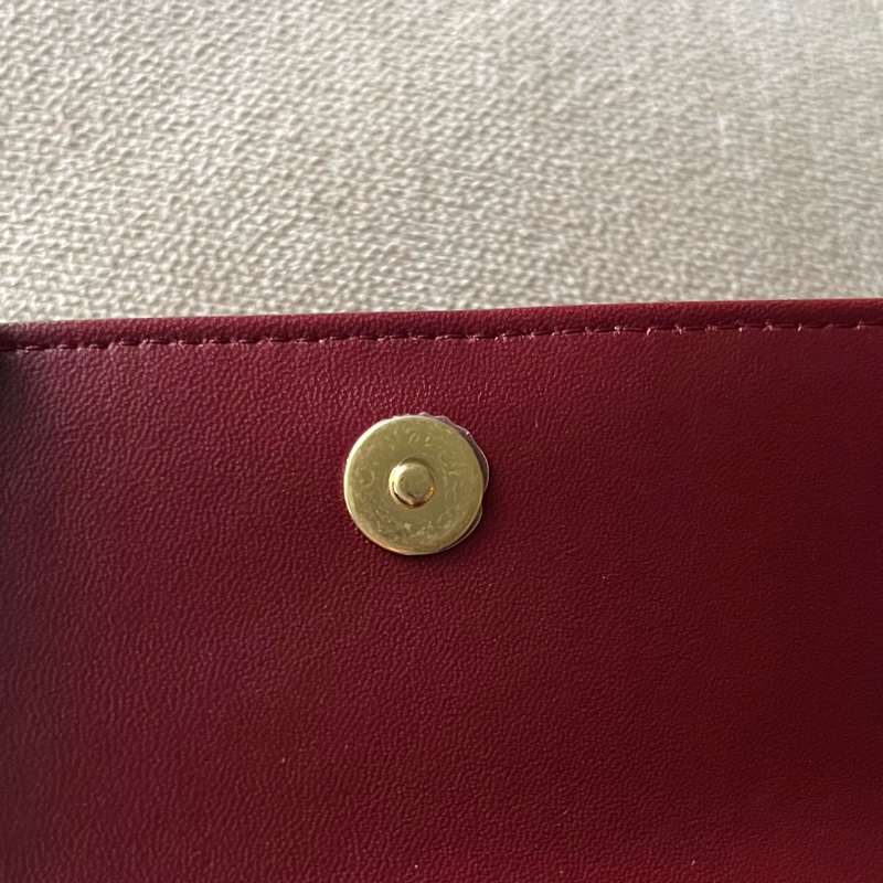 CHANEL 23B珍珠手柄中號鏈包 - 暗紅金-23