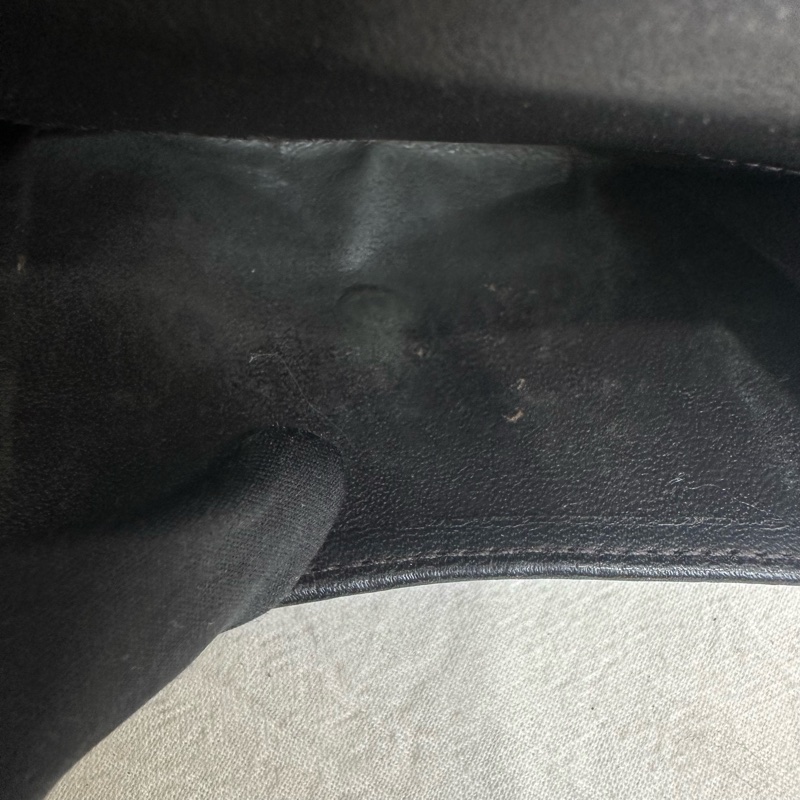 Gucci 中古 咖啡老花拼接皮革短夾-16