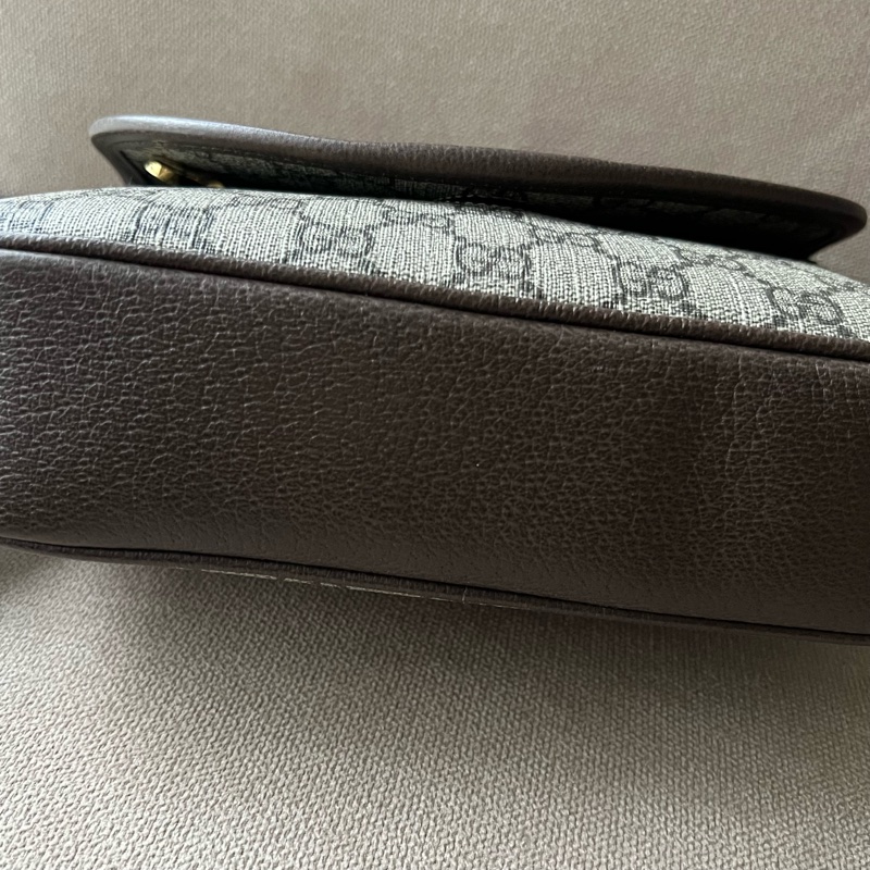 GUCCI Ophidia 紅綠織帶郵差包 - 小號烏木-7