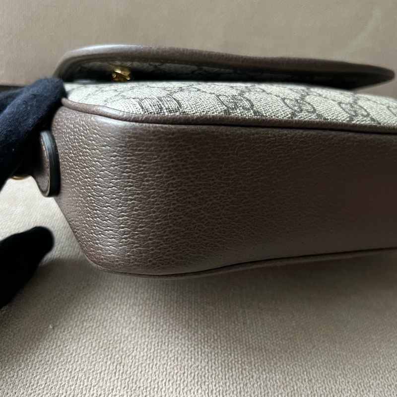 GUCCI Ophidia 紅綠織帶郵差包 - 小號烏木-8