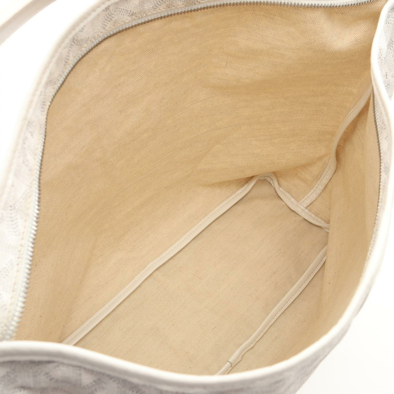 GOYARD Fidge Hobo 單肩包,帆布皮革,白色/灰色,二手女款-2