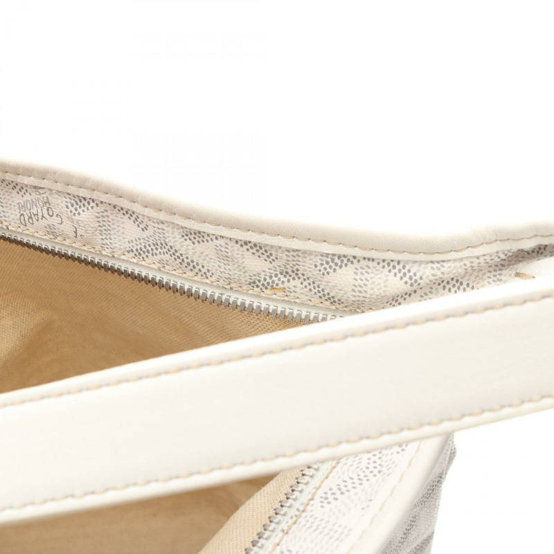 GOYARD Fidge Hobo 單肩包,帆布皮革,白色/灰色,二手女款-6