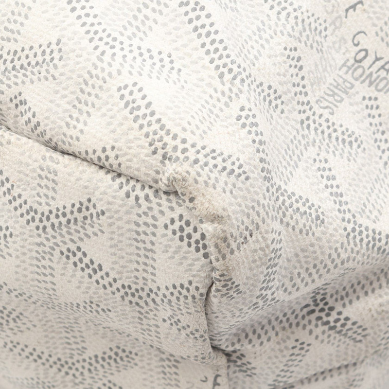 GOYARD Fidge Hobo 單肩包,帆布皮革,白色/灰色,二手女款-7