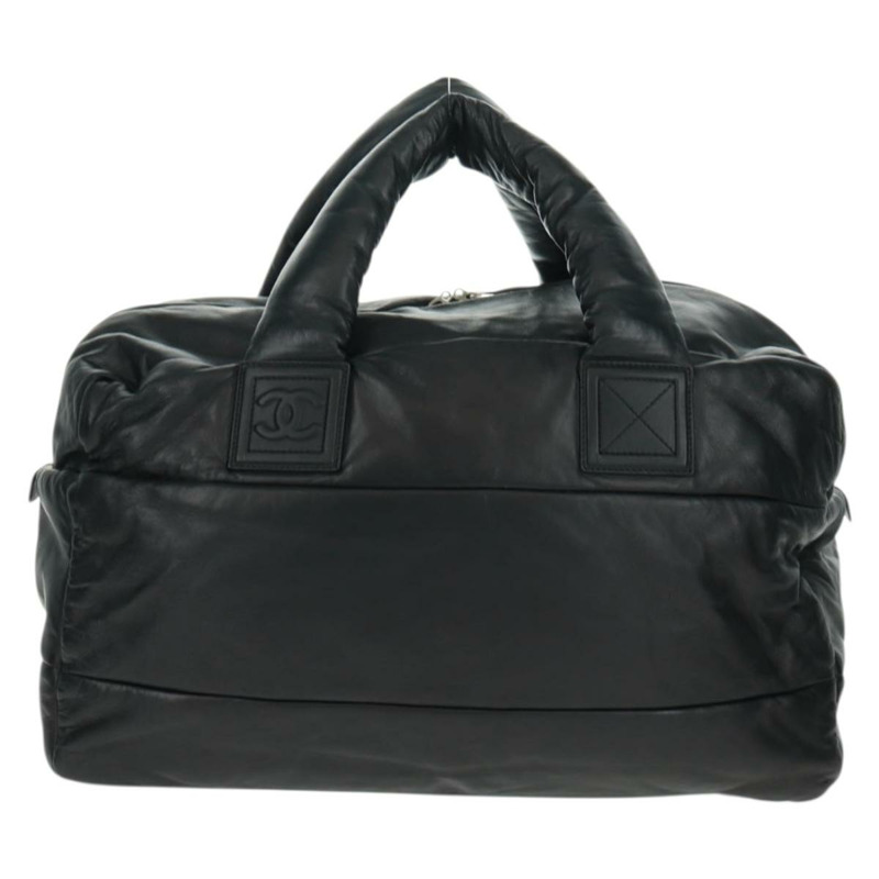 【日本直送】香奈兒波士頓包,黑色銀色雙C標誌皮革,正品編號mr1835V-1