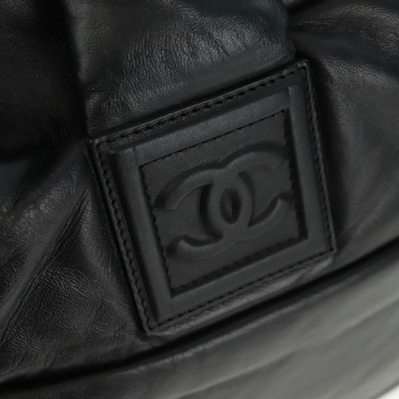 【日本直送】香奈兒波士頓包,黑色銀色雙C標誌皮革,正品編號mr1835V-17