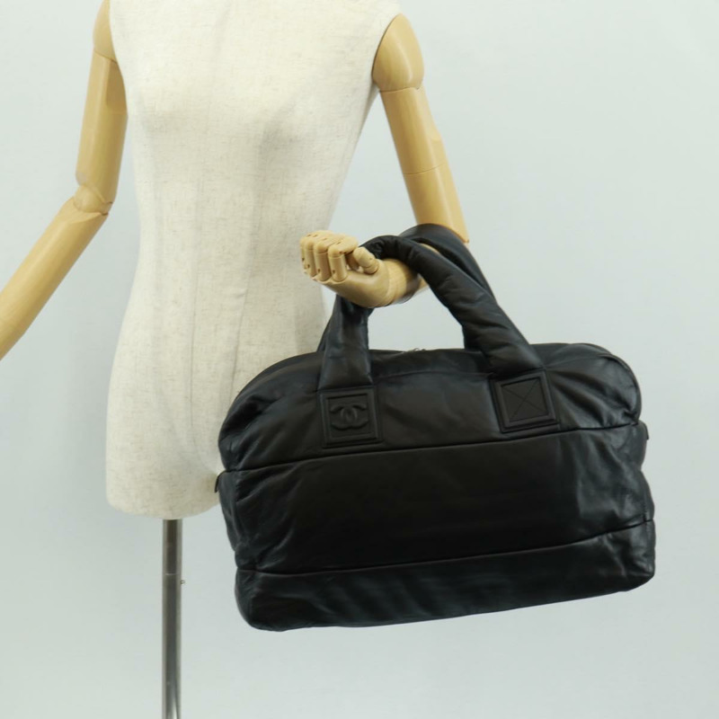 【日本直送】香奈兒波士頓包,黑色銀色雙C標誌皮革,正品編號mr1835V-24