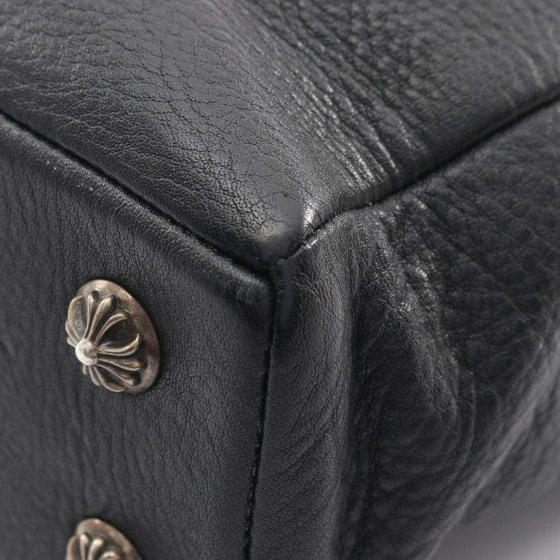 CHROME HEARTS 2Way 單肩托特包 黑色真皮 二手 男士-6