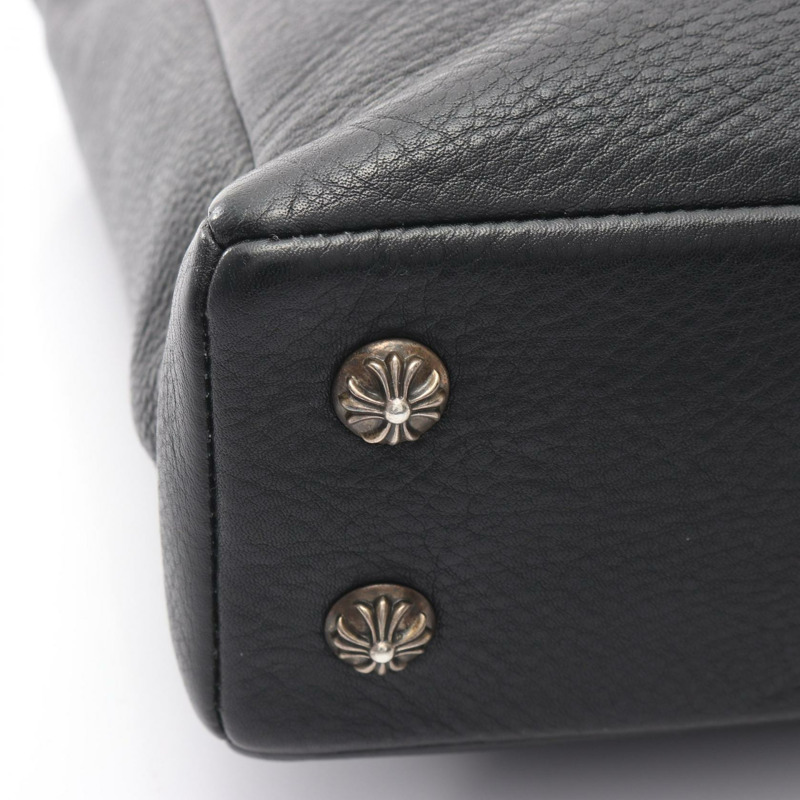 CHROME HEARTS 2Way 單肩托特包 黑色真皮 二手 男士-9