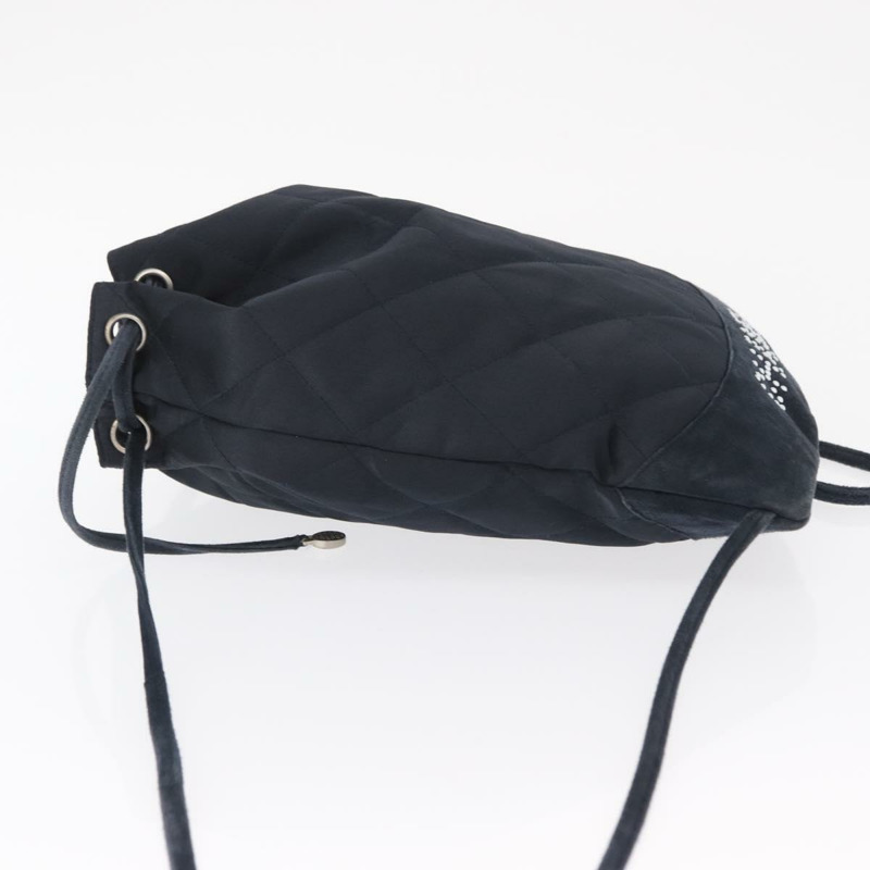 【日本直送】香奈兒 (CHANEL) 絎縫緞面海軍藍雙排扣背包,附CC標誌,貨號ka1497-3