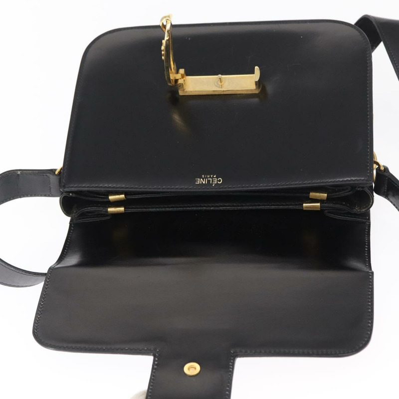 【日本直送】CELINE 黑色金色皮革肩背包,正品編號 164937-9
