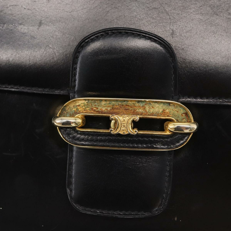 【日本直送】CELINE 黑色金色皮革肩背包,正品編號 164937-16
