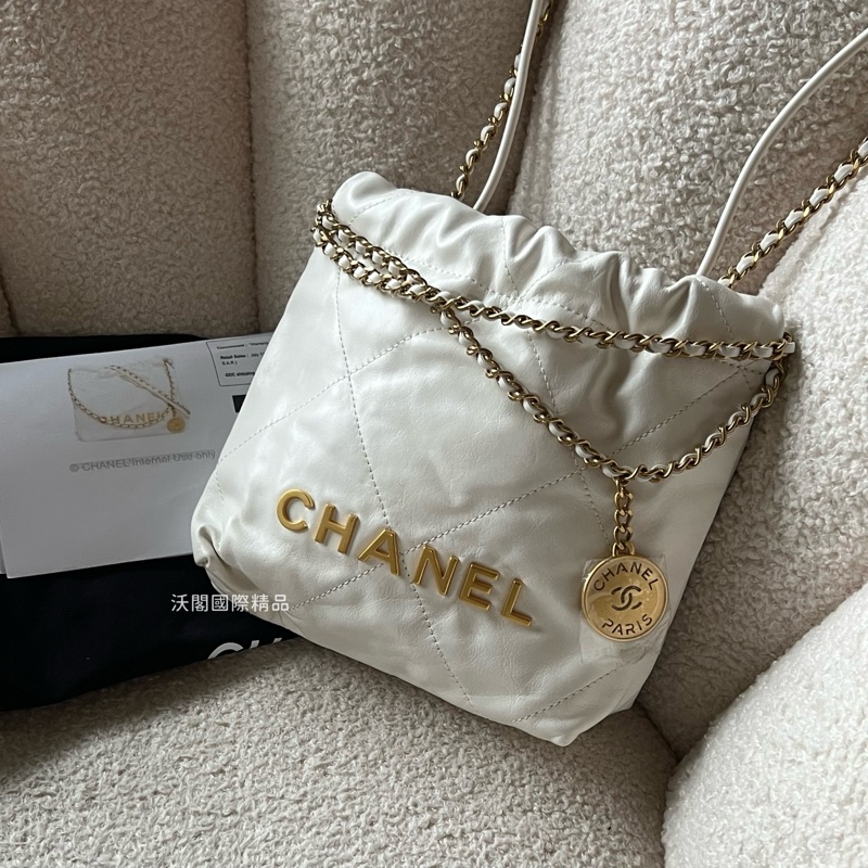 Chanel 22 bag mini 迷你垃圾包(白)-0